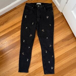 Abercrombie & Fitch Black Floral Jeans
